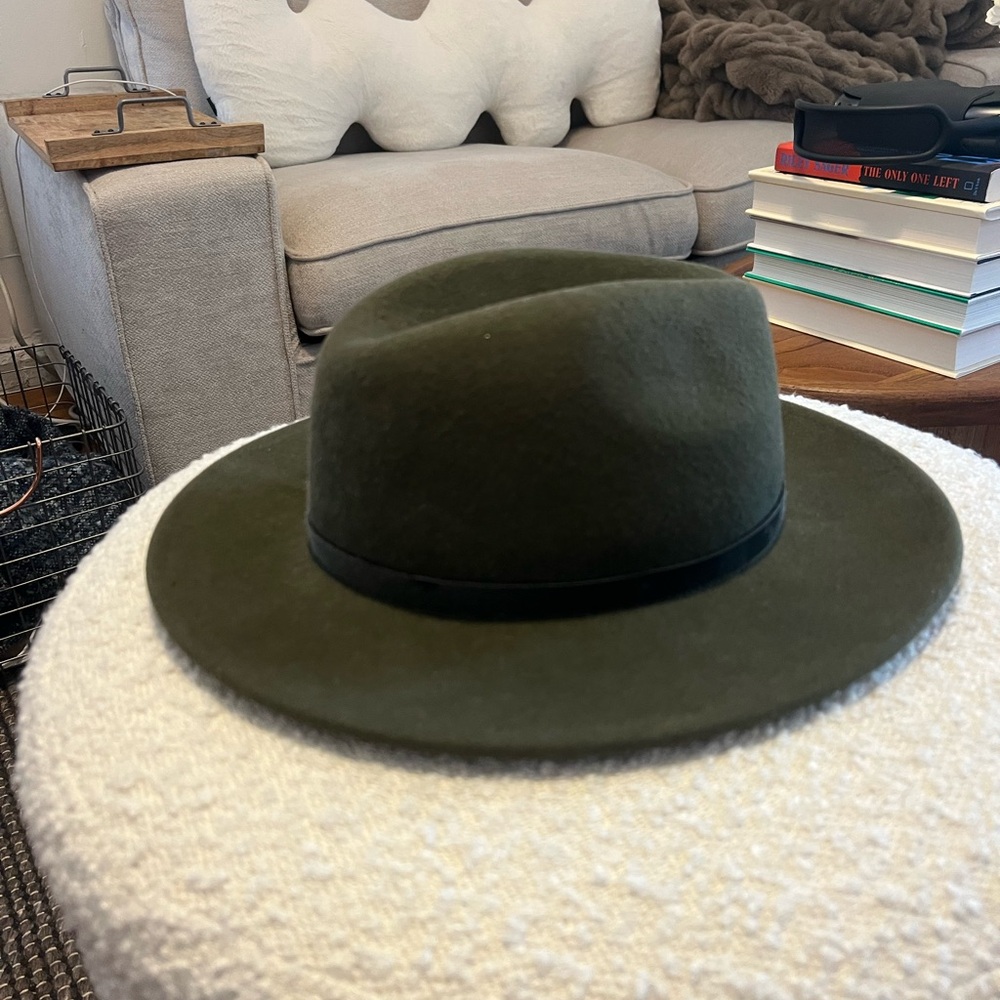 Free People Olive Green Fedora Hat - Picture 2 of 4